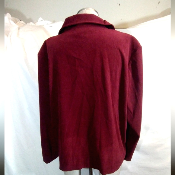 Briggs Blazer ButtonUp, Women Collar, light weight, Burgundy, L - Picture 5 of 8